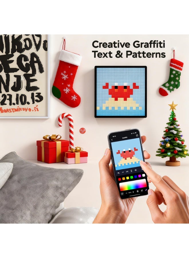 KISSUN LED Pixel Display, 32x32 Programmable Pixel Art Display with APP Control for Kids Boys Girls, Creative Animations,Fun Text and Digital Clock, Gaming Accessories for Desk/Wall Room Decor - Image 3